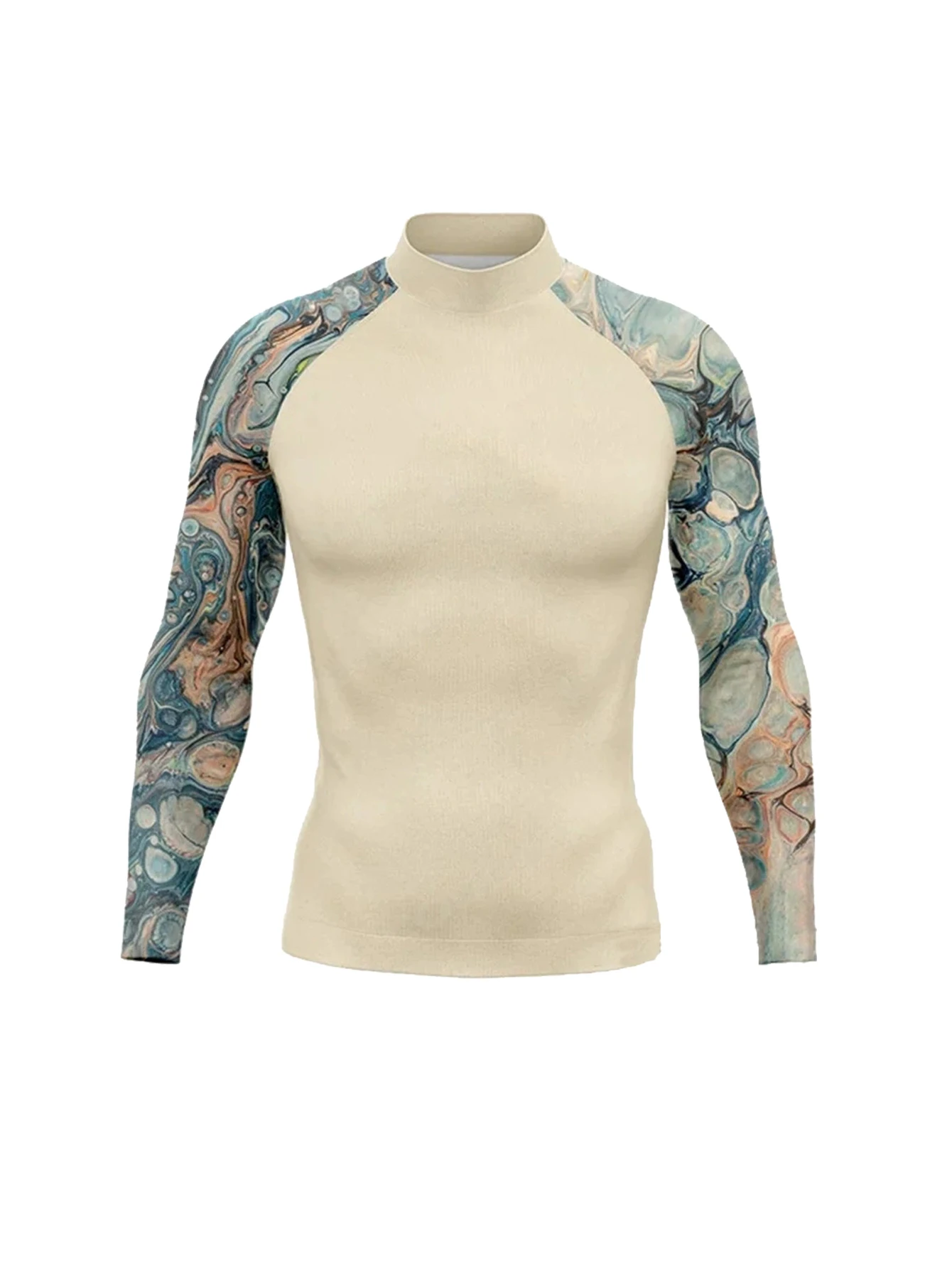 

2026Men's Summer Long Sleeve Surfing Top, UV Protection Funny Beach Swim Shirt, Quick Dry Outdoor Water Sports Swimwear