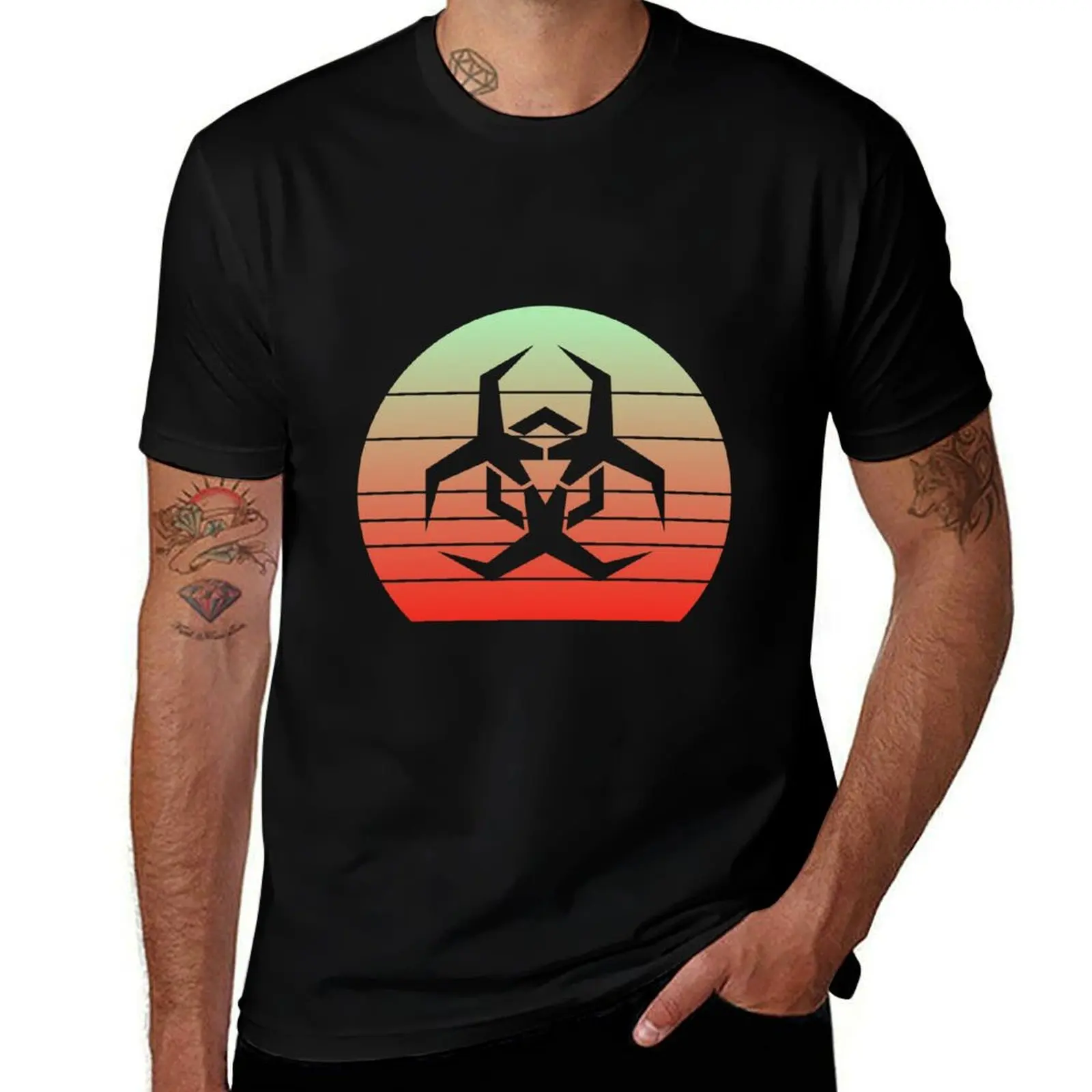 Hazard malware symbol - hacker T-Shirt Large Size Loose Casual Tee T-Shirt