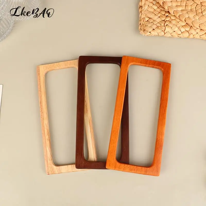 1PCS DIY Sewing Brackets Purse Frames Handles Women Square Wooden Bags Handle For Making Handbag Accessories