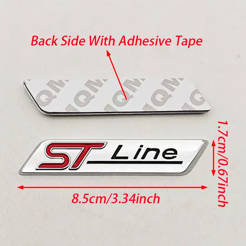 3D ST Line Car Logo Style Emblem Fender Trunk Decal Exterior Decoration for Explorer Escape Ranger Focus Fiesta Kuga Edge