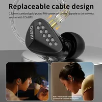 CCA HM20 7BA+1DD Wired Best HiFi In-Ear Earphones 16 Hybrid Drivers Sport IEMs Monitor Headphone Detachable with airpods HM20