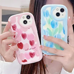Case For Samsung S24 Ultra S23 S22 S21 Plus S24FE S23FE S21FE S20FE M34 F34 Flower Soft Silicone Wave Edge Lens Protection Cover