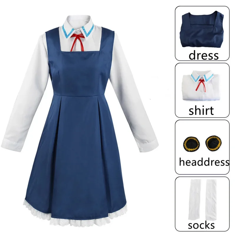 

qq 123Anime SPY X FAMILY Anya Forger Косплей Костюм Женское Черное Платье Униформа Полный Комплект Хэллоуин Карнавальная Вечеринка Одежда