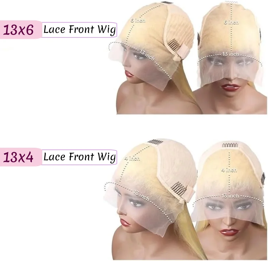 Blonde 613 Straight 13x4 13x6 Hd Transparent Lace Frontal Wig 30Inch 200 Density Brazilian 100%Human Hair Lace Front Colored Wig image 6