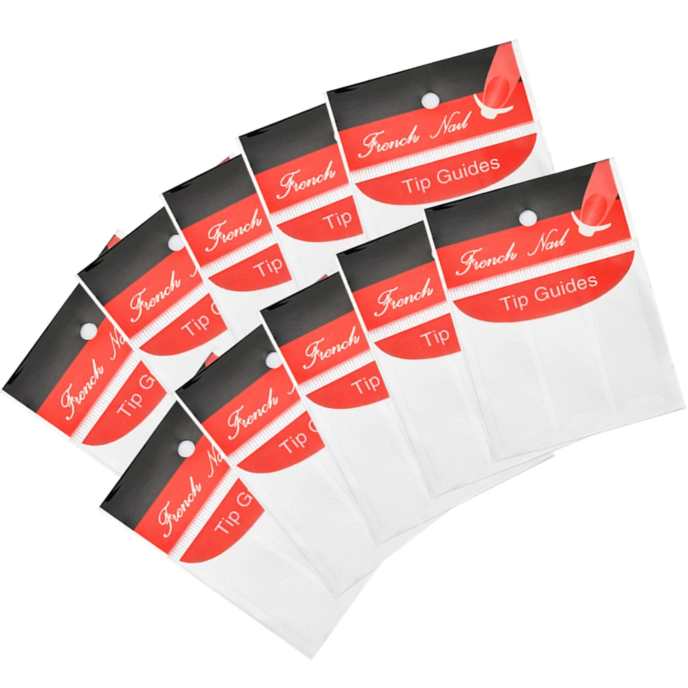 

10pcs Stickers U Shape Diy Manicure Decals Self-Adhesive Nail Art Stencils For Uv Gel Acrylic Compatible Nail Diy Tools