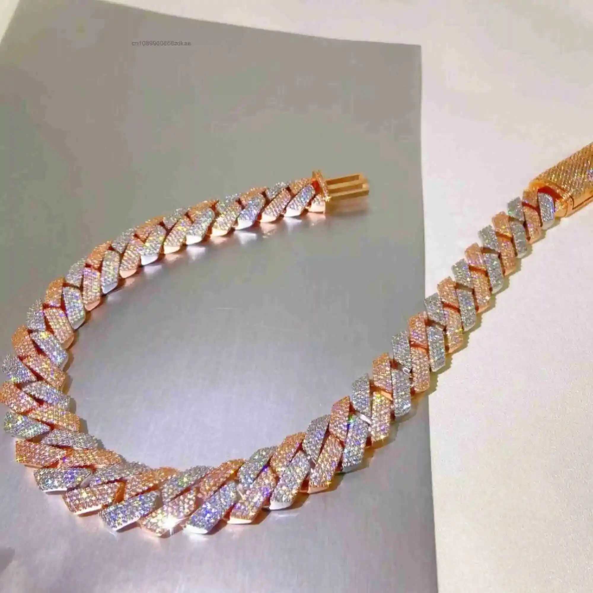 Fashion Premium Quality 22MM VVS Lab Grown Diamond Brilliant Cut Cuban Link 10K Gold Sterling Silver Hip Hop Miami Necklace Cust