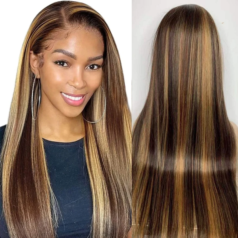 highlight-wigs-100-human-hair-honey-blonde-brown-colored-13x4-lace-front-wigs-women-pre-plucked-bone-straight-lace-frontal-wig