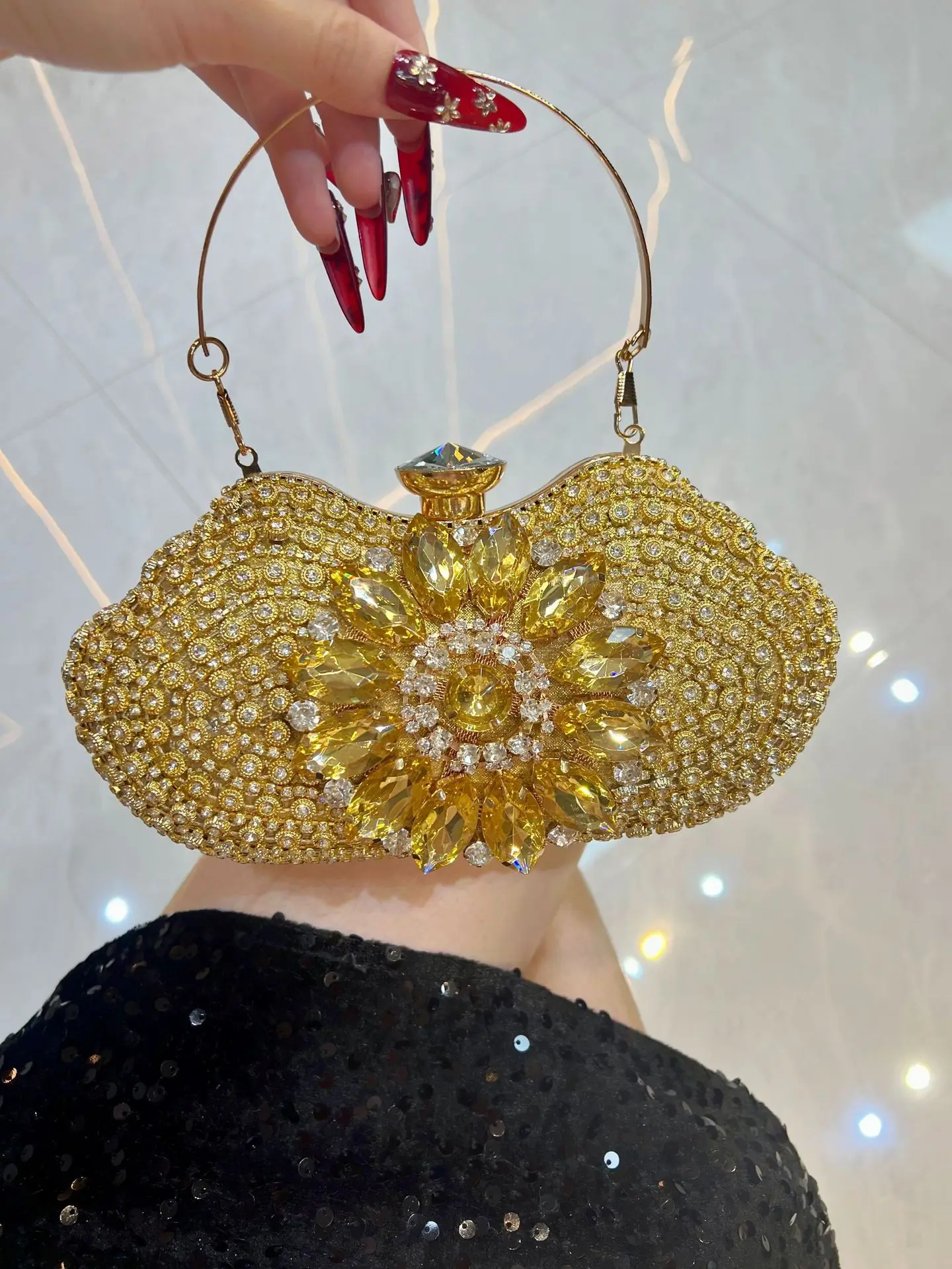 

Новая женская сумка, модная инкрустированная бриллиантами сумка со стразами, клатч с бриллиантами, свадебный банкет с сумкой для ужина