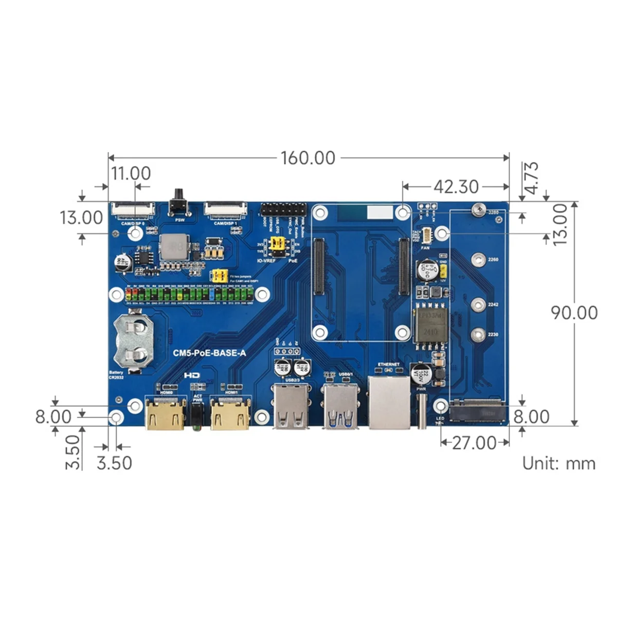 N18R لوحدة الحساب 5 IO مجموعة اللوحة مع PoE جيجابت إيثرنت RJ45 ل RPi CM5 PoE لوح تمديد الولايات المتحدة التوصيل