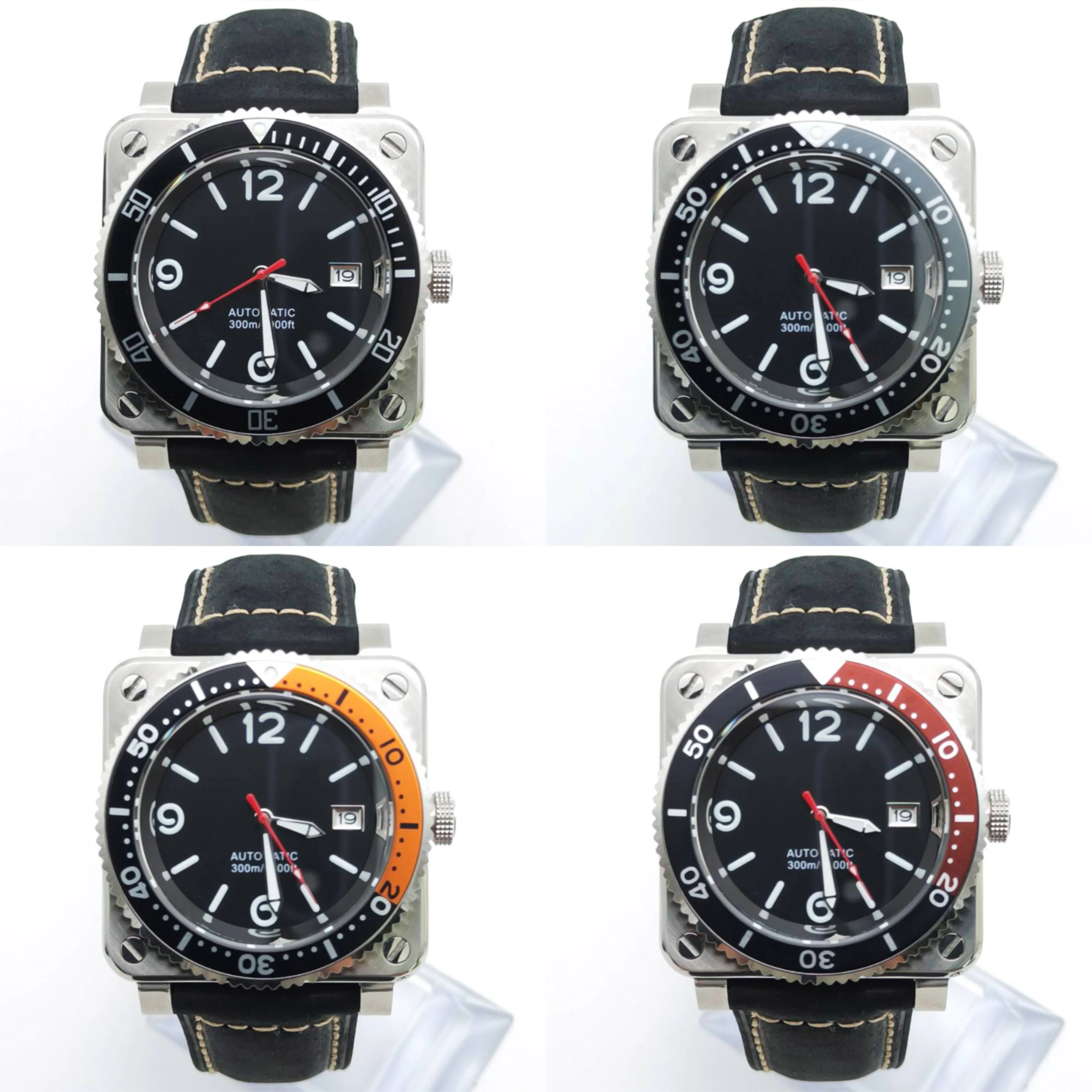 44mm NH35 Square Automatic Men's Watch Sapphire Crystal Glass Stylish Date Display Luminous Men's Gift Watch Mechanical