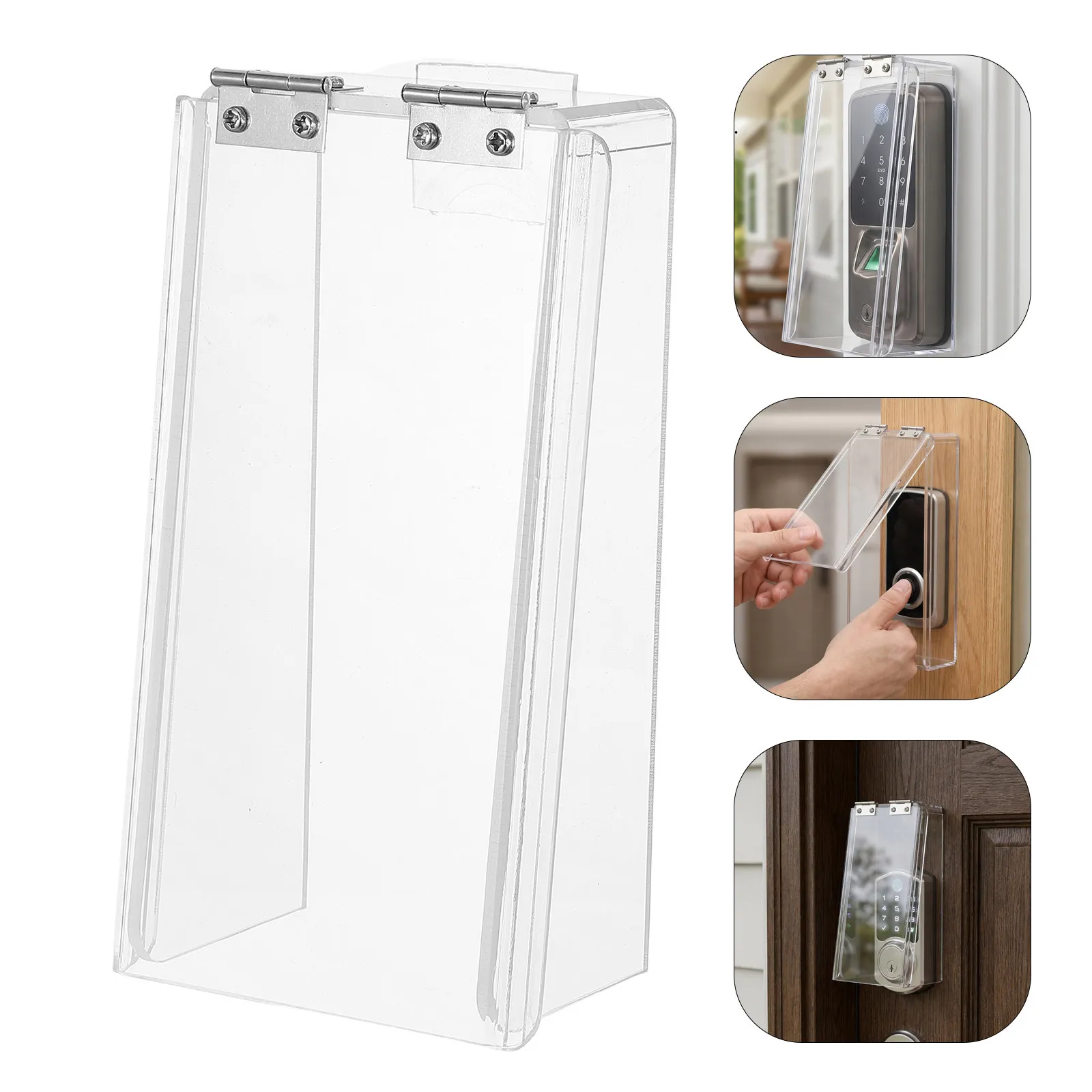 Fingerprint Lock Waterproof Rain Cover Smart Door Lock Clear Protective Shield Outdoor Weatherproof Cover Easy Installation