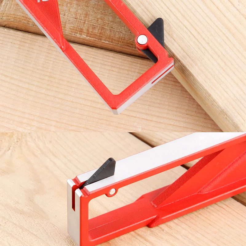 Woodworking Angle Ruler 45 Degrees Multi Angle Marking Ruler 3MM Thick Aluminum Alloy Universal 30 Degrees 90 Degrees
