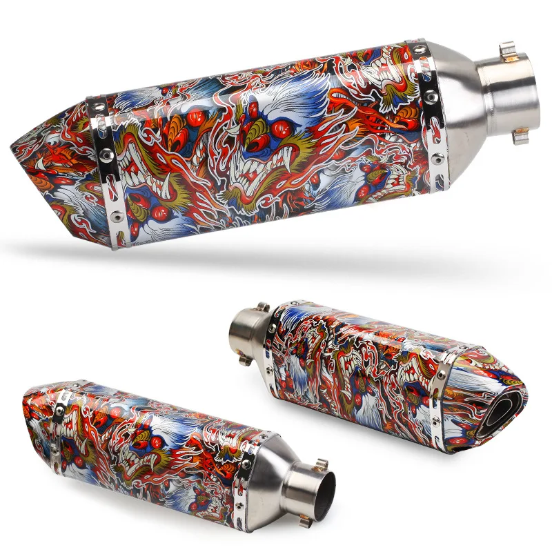 

STLF 35mm-51mm Universal Motorcycle Exhaust Muffler System Vent Pipe Slip on Racing Street Bike