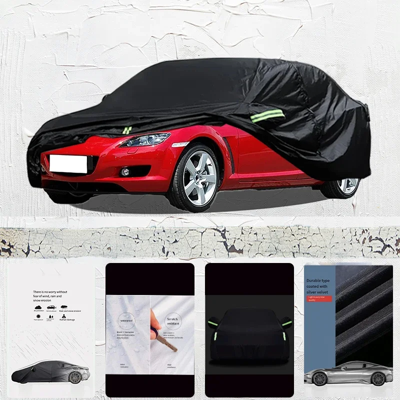 For Mazda RX-8 Anti-UV Sun Shade Rain Snow Resistant Dustproof Black cover Car umbrella Full Car Cover Outdoor Protection