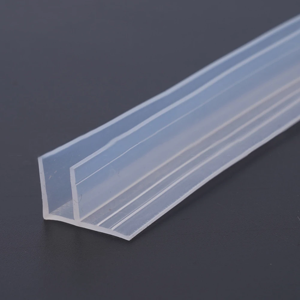 1pc 2m F-Shape Bathroom Shower Screen Door Bottoms Transparent Rubber Seal Strip For Glass Width 6mm Seal Gap