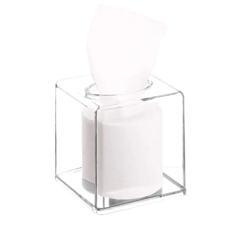 Clear Tissue Box Holder Acrylic Tissue Box Cover,Transparent Tissue Holder Napkin Box Dispenser Tissue Cover for Bathroom