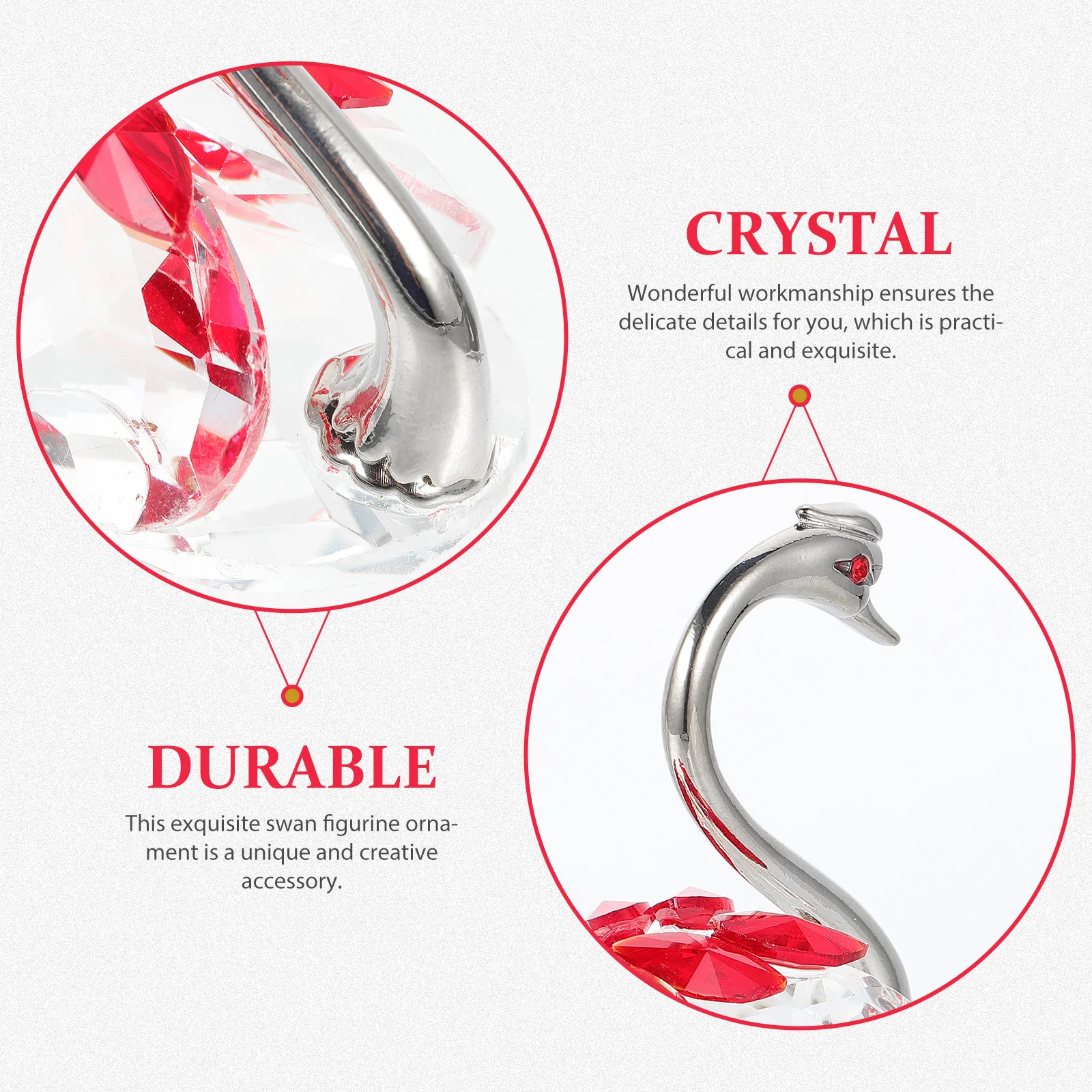 

Swan Figurine Decoration Christmas Ornament Crystal Bird Table Centerpiece Figure Home