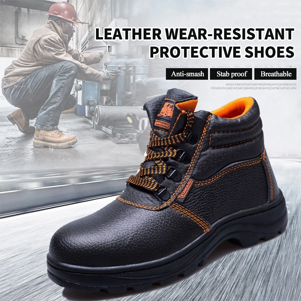 Male Work Safety Shoes Indestructible Work Shoes Steel Toe Safety Boots Men Protective Shoes Puncture-Proof Security Footwear