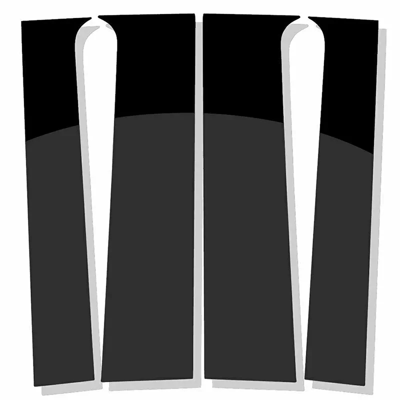For Chevrolet Colorado Crew Cab 2015-2022 4PC Gloss Black B C Pillar Trim Sticker Door Window Covers Decoration Set