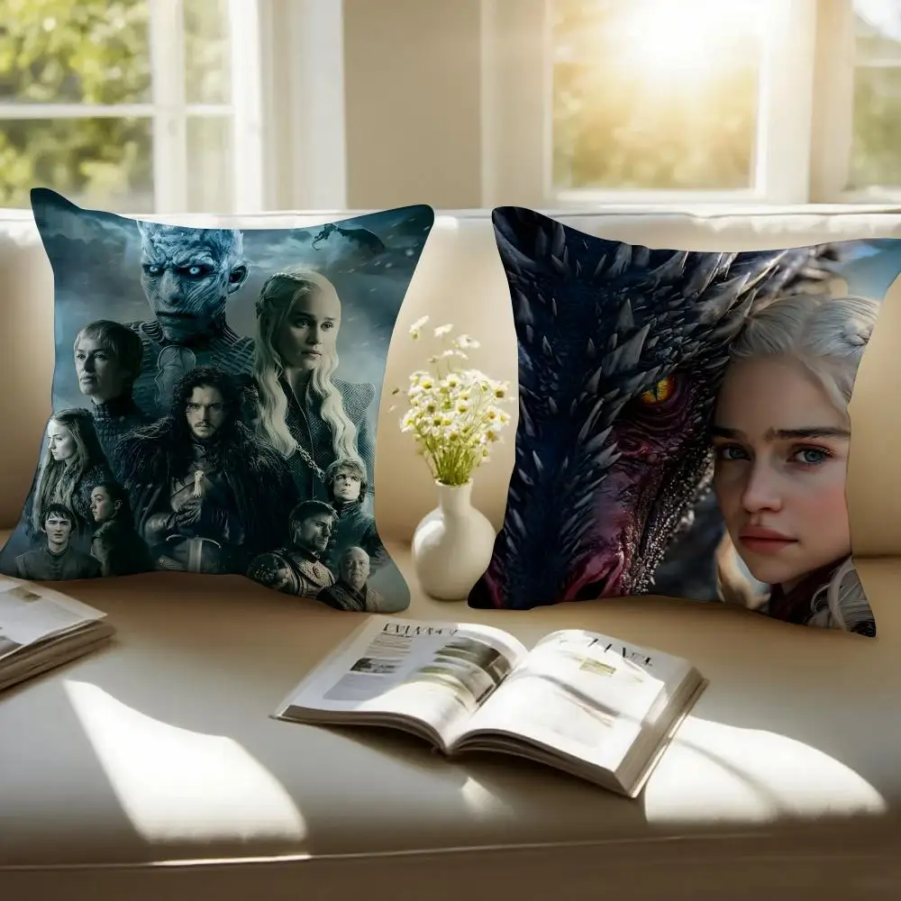 Epic Series Game of Thrones Cushion Cover Pillowcase Anti-dustmite Invisible Zipper Short Plush Sofa Cushion