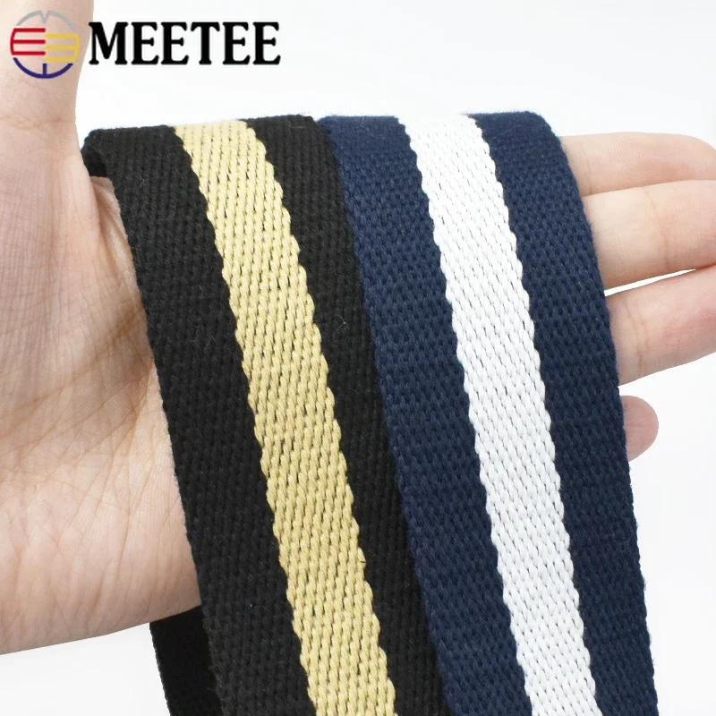 2/5/10Meters 38mm 2.5mm Thick Polyester Cotton Webbing DIY Sewing Jacquard Webbings Ribbons Clothes Bag Straps Hats Tapes