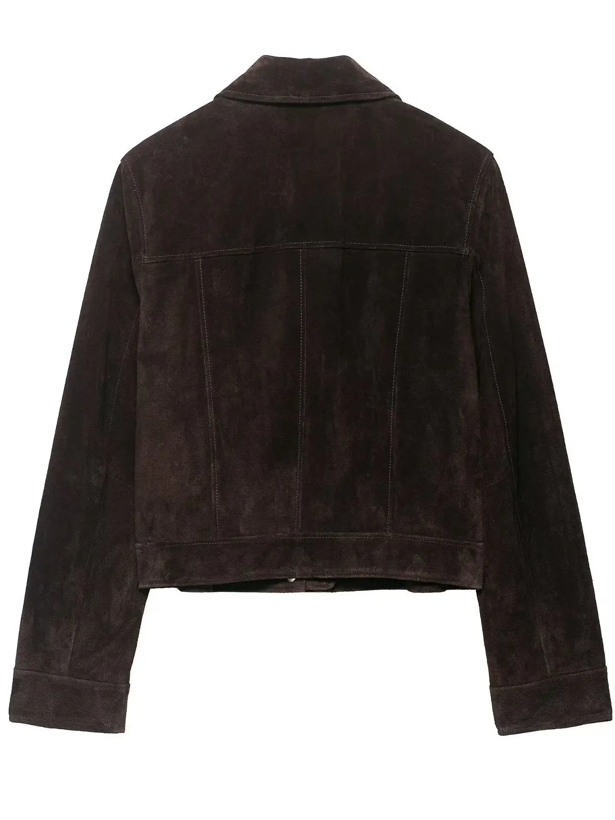 Mujer Retro Hong Kong Sle Cuello Piel sintética ort Jaet Casual Top Pilot Coat Material de terciopelo suave Botón largo Sve Cl...