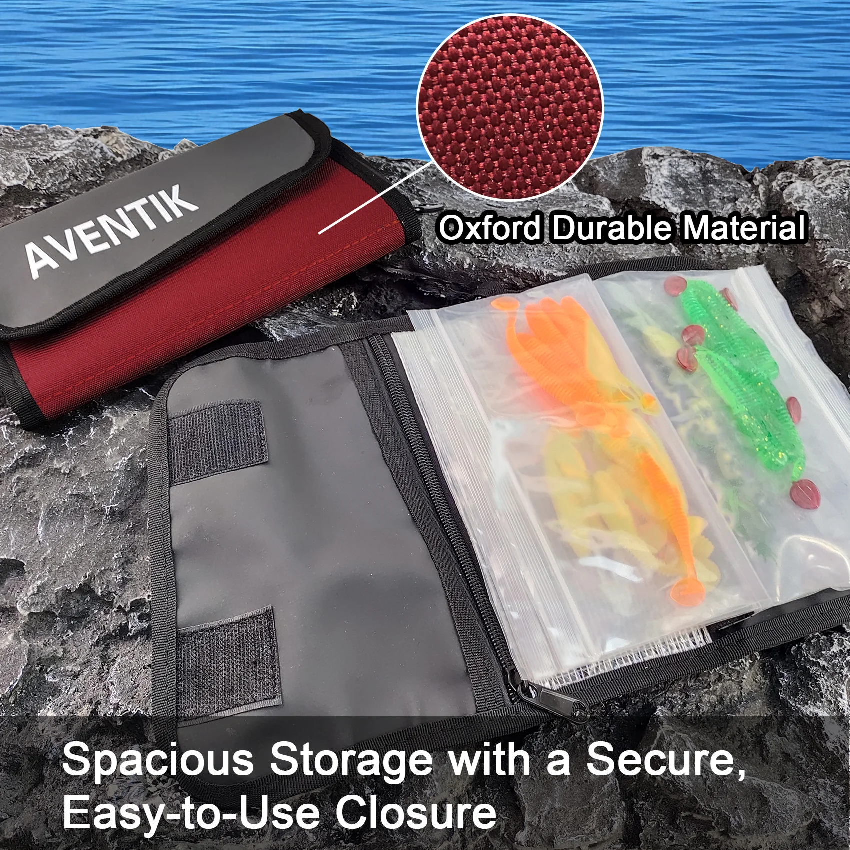 

Heavy-Duty Multi-Compartment Fishing Bait Bag Organizer Compact Lightweight Design with Strap & Labels for Fly Fishing