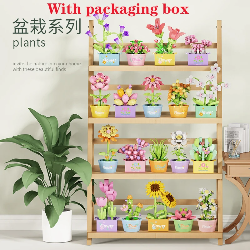 

Bouquet Flower Mini Diy Building Block Toys for Children Bricks Blocks for Adults Constructor Micro Bricks Construction Set Gift
