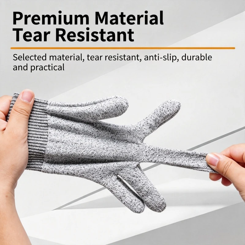 Level 5 Cut Resistant Gloves Wear Resistant Breathable Anti Cut Safety Protective Work Gloves for Kitchen Glass Metal Processing view 5