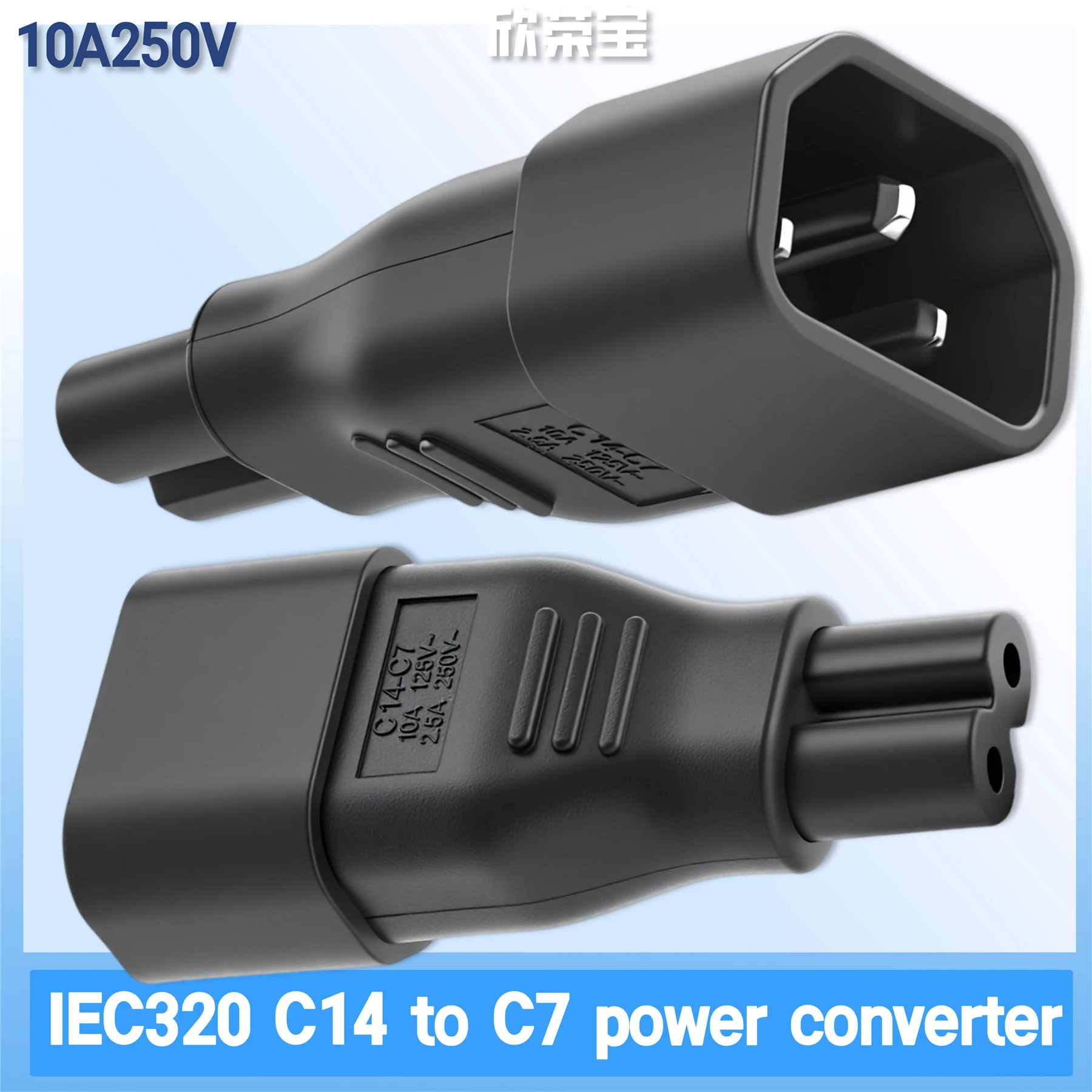 Universal IEC320 C14 to C5 C7 Convert Connector UPS PDU Male to Female power plug adapter Socket for Computer appliances adapter