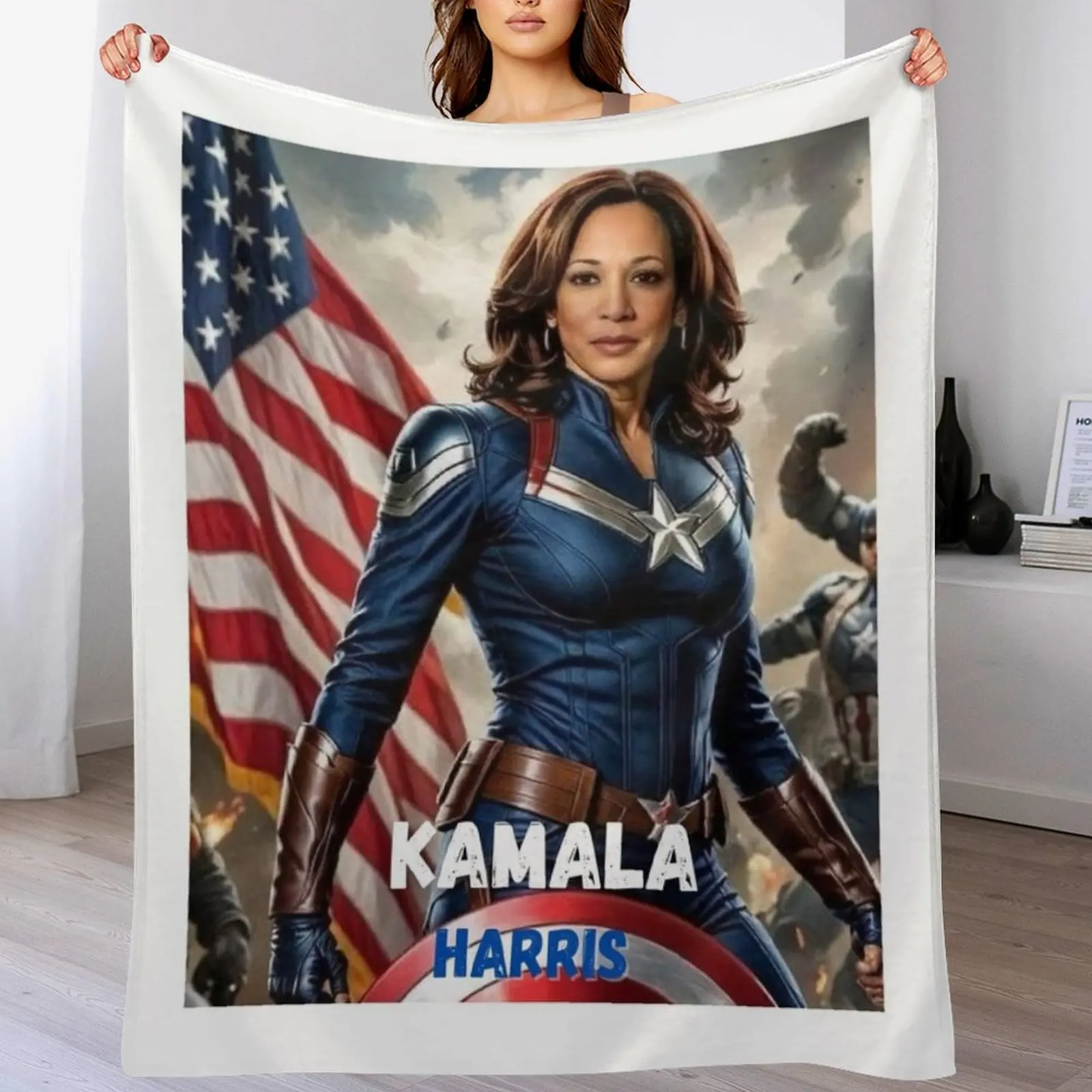 Kamala harris Throw Blanket wednesday Plush Personalized Gift Thins Blankets