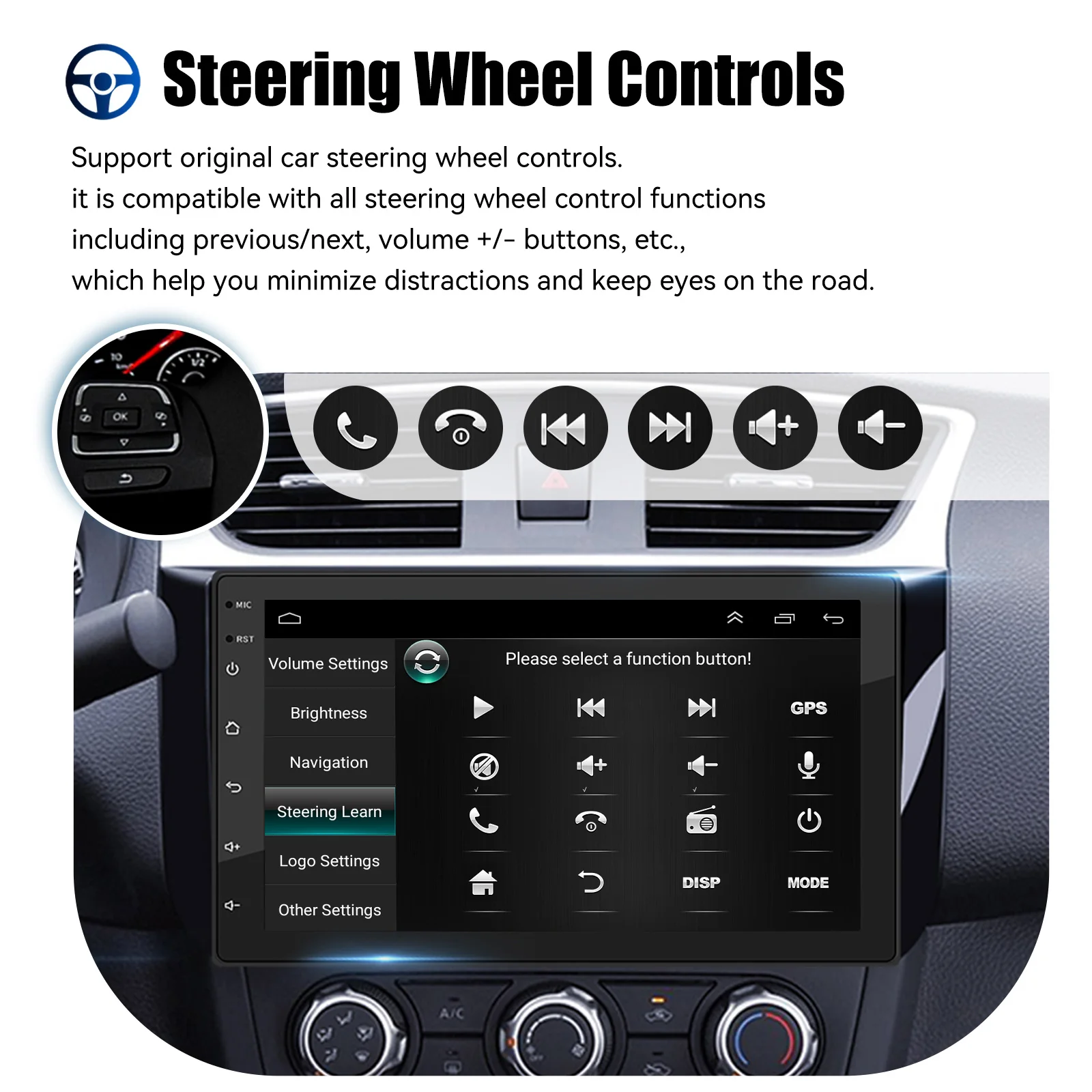 7"/9"/10“ 2 DIN Android 15 4+64G Car Stereo Multimedia Player Universal Carplay Android Auto GPS Navigation FM Radio Touchscreen - Image 5