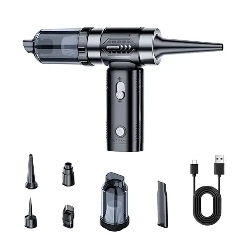 Portable Cordless Handheld Car Vacuum Cleaner, 16000Pa Rechargeable Mini Vacuum with Air Blower & Pump, for Home Office Pet Hair