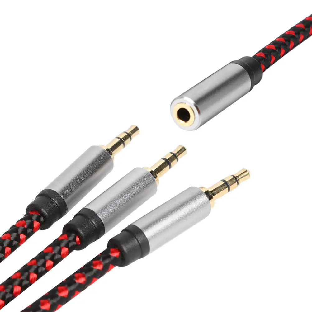 Headphones Splitter Cable Earphone Splitter For Travel 3-Way 5MM Audio Convert Combo Jack Mic Headset Ports Universal