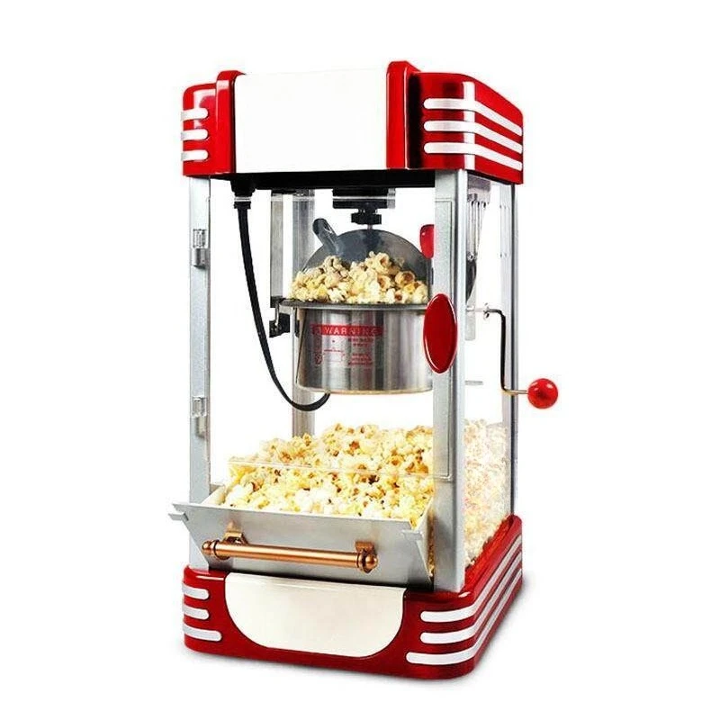 Mini Popcorn Machine Small Electric Corn Popper Home Commercial Kettle Type Oil Sugar Adding Support Butter Maker