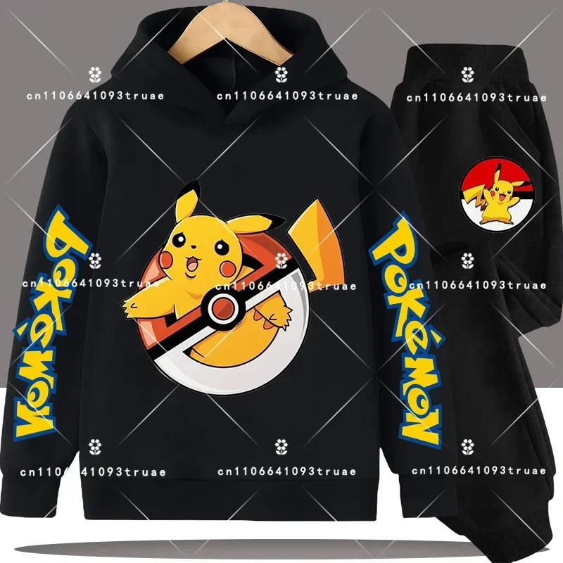 

Pokémon Boy Sweatshirt with Cartoon Print - Children's Hooded Sweatshirt Set - Girls' Casual Top - Autumn/Winter Long Sleeve