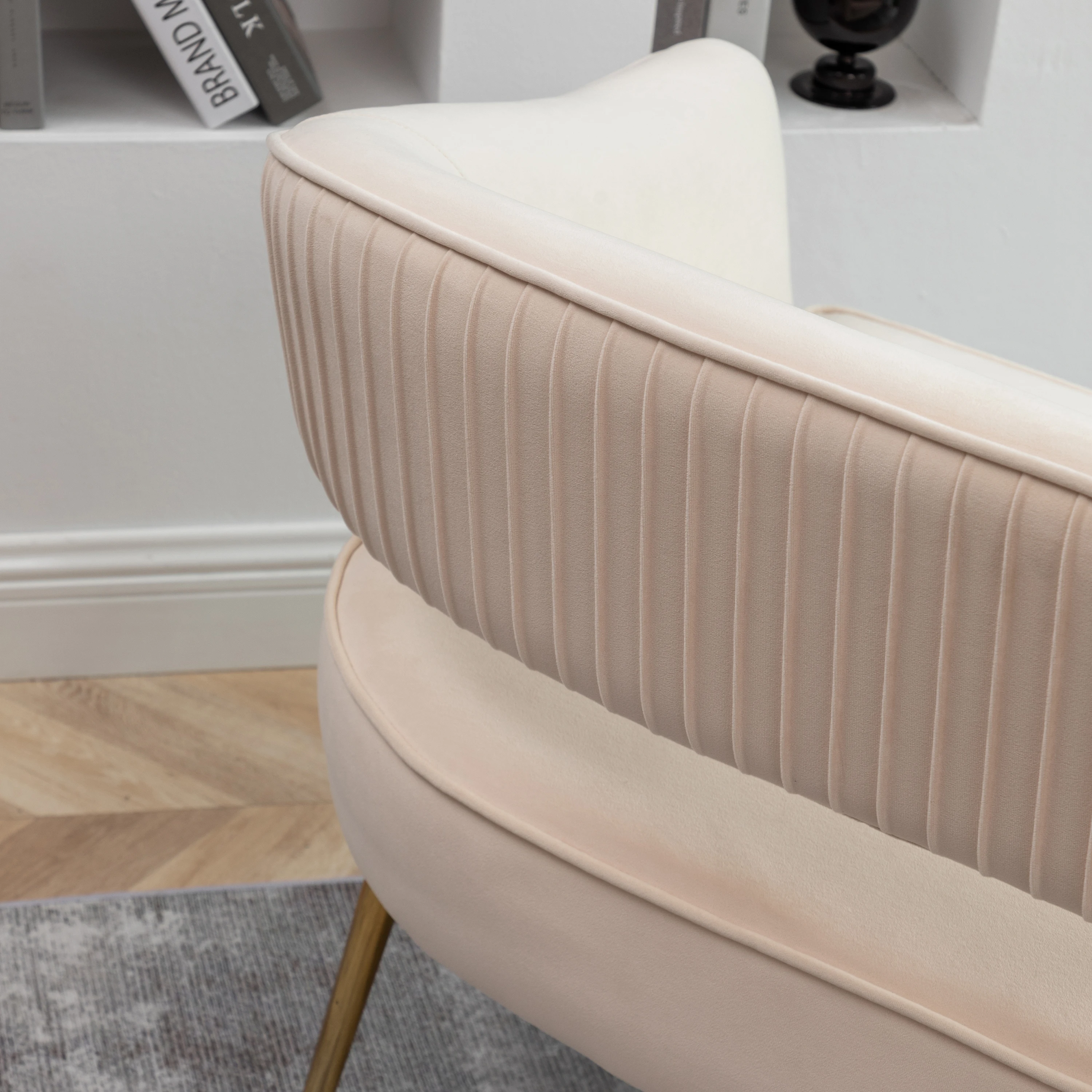 Causeuse touffetée en velours avec pieds en métal, canapés pour salon, canapé confortable, luxe abor