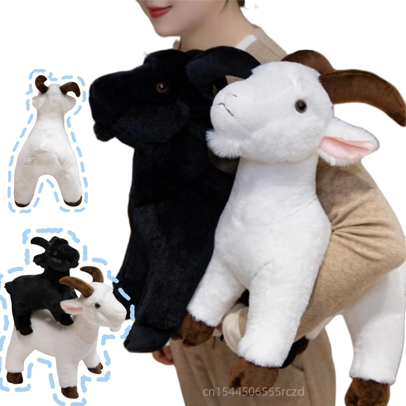 30/40cm Kawaii Sheep Plush Doll Pillow Black White Standing Soft Stuffed Goat Plush Toy Accompany Boys Girls Sleeping Pillow