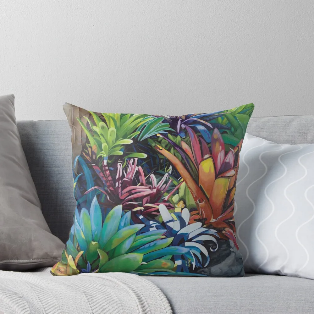 

Bromeliad Oasis 2 Throw Pillow ornamental pillows Room decorating items pillow pillowcase Pillowcase Cushion pillow