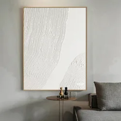 Conceptual White Line Abstract Canvas Painting Living Room Modern Wall Art Home Decoration Painting Frameless Painting