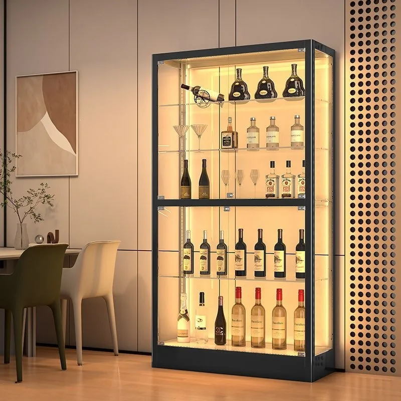 Glass wine display living room against the wall 2026 new modern simple light luxury locker household side cabinet