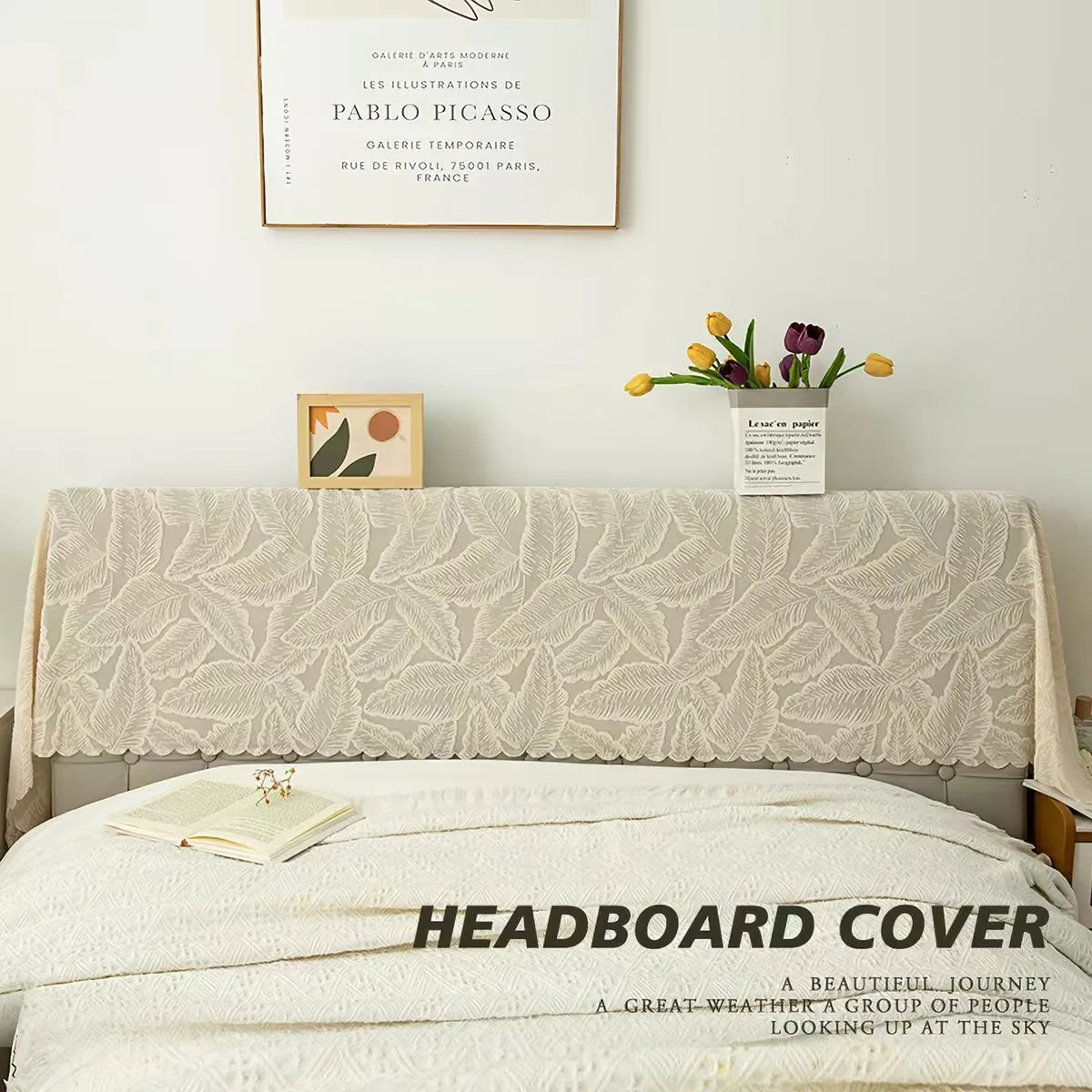 Princess Style Bedside Cover Cloth Romantic Lace Dustproof Protector Back Cover Full Wrap Leaf Chinese Style Home Fabric