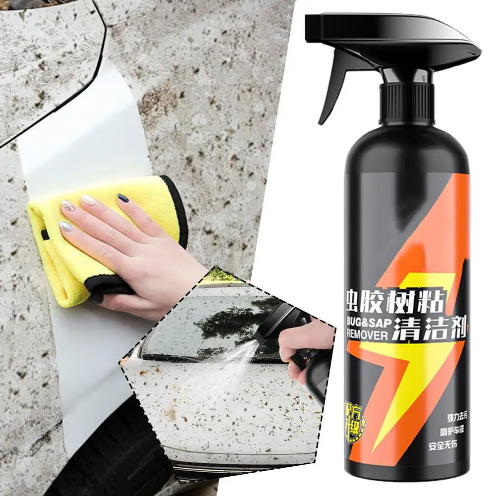 Limpiador potente de mosquitos para excrementos de aves, pintura de coche, 500ml, eliminador de manchas, goma pegajosa para insectos de árboles, W3n5