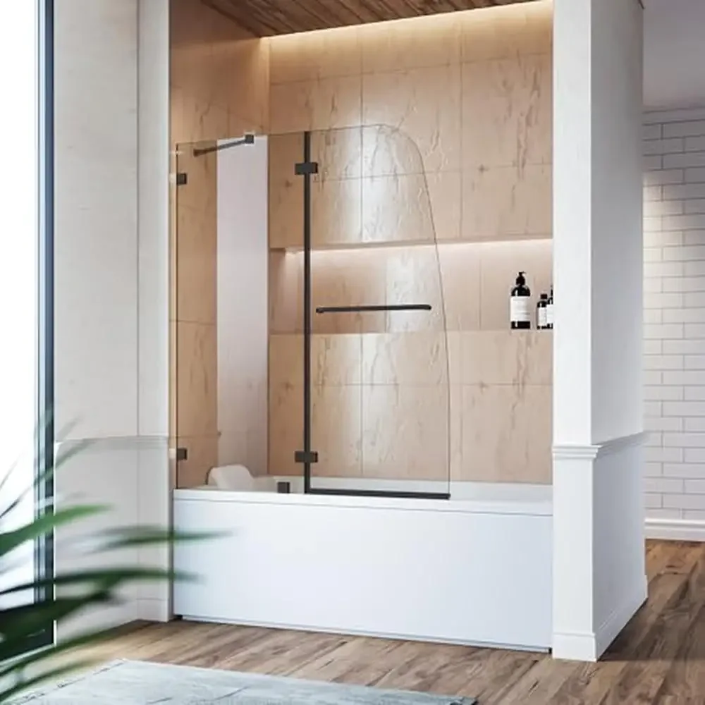 Frameless Hinged Bathtub Shower Door 48