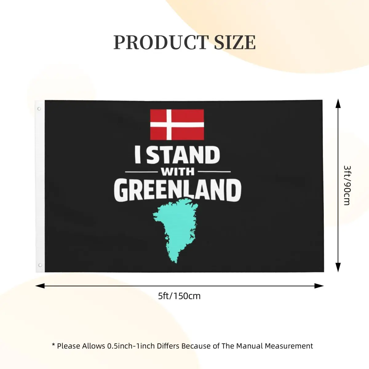 90X150cm Not For Sale Greenland Flag For College Dorm Room Bedroom Hanging Polyeste Graphic Flags Banner