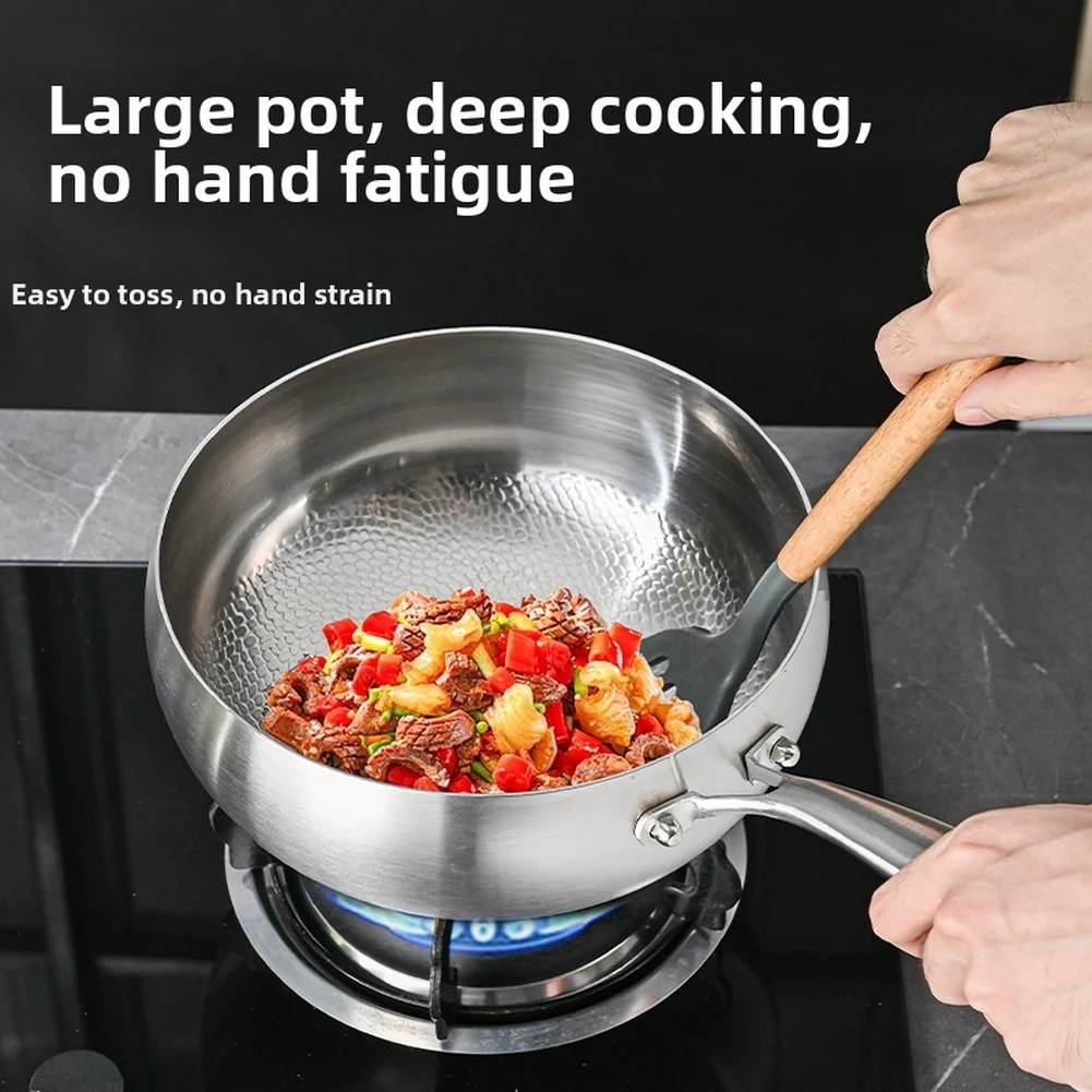 24cm 26cm 28cm Wok Pan Featuring Hammered for exterior Texture and Precision Engineered Base for Consistent Performance