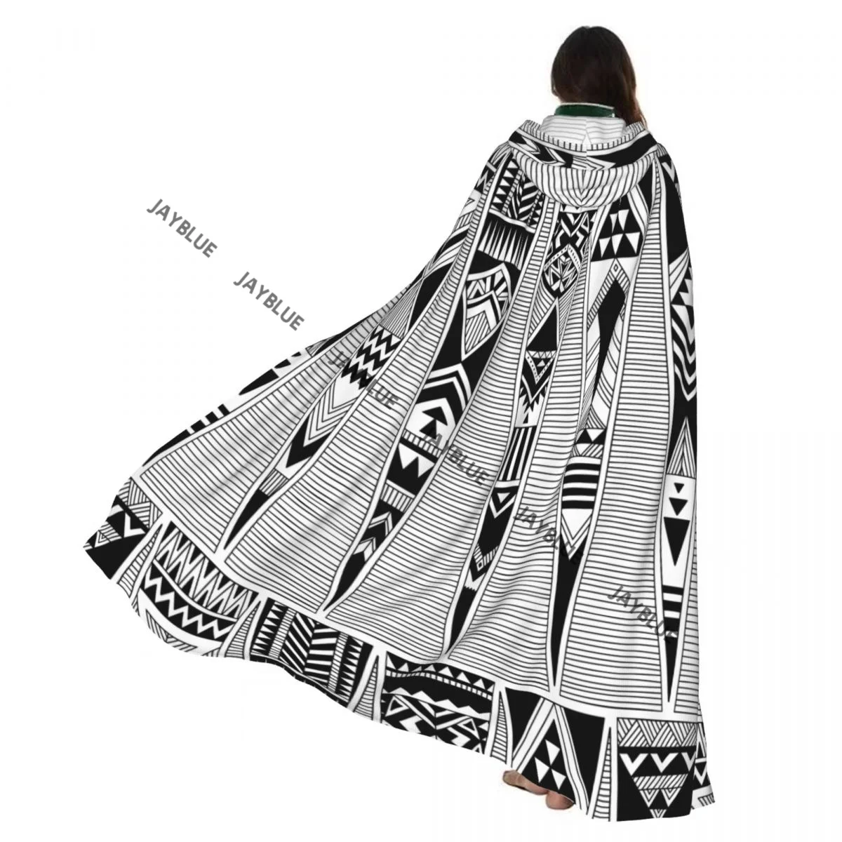 

Unisex Adult Tribal Navajo Aztec Ethnic Hipster Print Cloak with Hood Long Witch Costume Cosplay