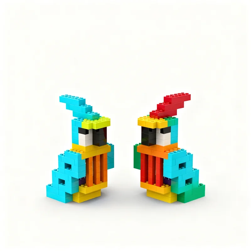 

267pcs MOC Parrot Houses Classic Model Building Blocks Construction Toy Christmas Gifts DIY Creative Idea Education Birthday