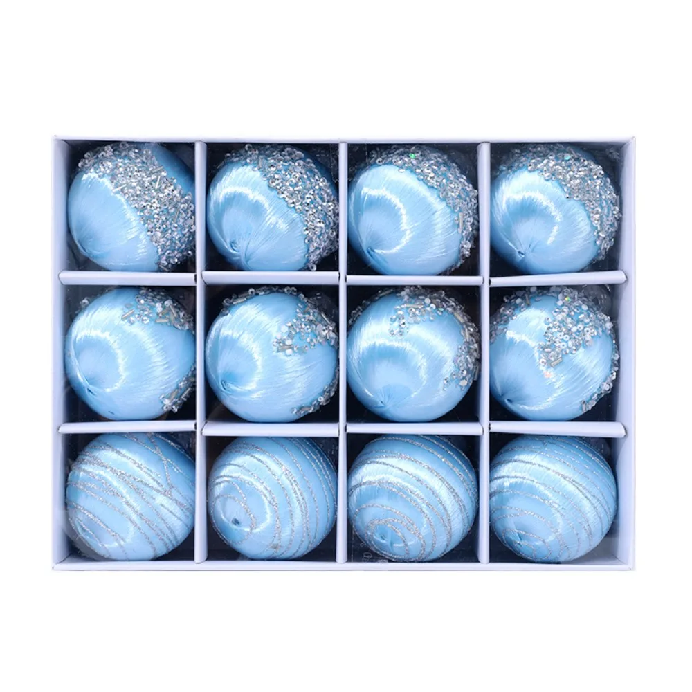 Image of 12 stücke 6CM Weihnachten Ball Set Bruchsicher Zarte Weihnachten Baum Dekoration Anhänger Kreative Wasserdichte Hängende Ornament