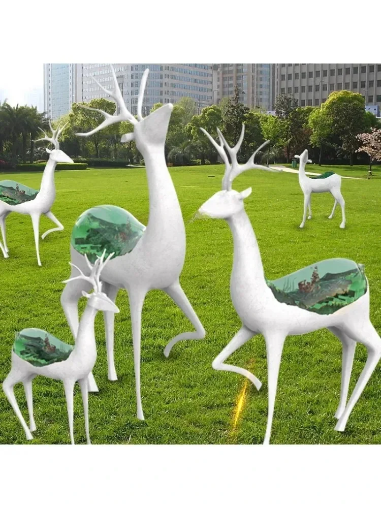 Outdoor Deer Sculpture Garden Landscape Furnishing Articles Villa Scenic Spot Courtyard Park Furnishing Process Decorations